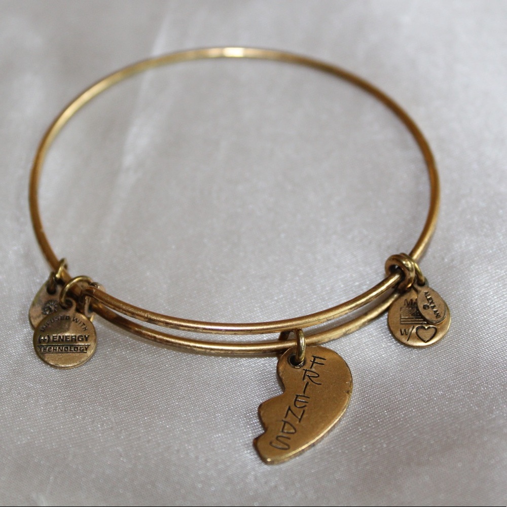 Alex and Ani Gold Bangle Bracelet - Friends Charm